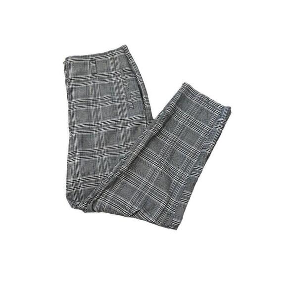 Dynamite Pants - DYNAMITE Grey Plaid High Waist Straight Leg Cropped Dress Pant Y2K Trouser 6